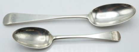 Georgian Irish bottom hallmarked silver table spoon, Dublin 1765, maker Joseph Cullen, length