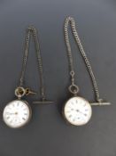 Two silver pocket watches, one W Herbert of Bristol the other an unnamed continental example, both