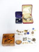 A collection of jewellery including silver Wedgwood earrings, Victorian silver brooch set with
