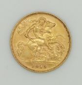 1913 George V gold half sovereign