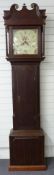 Charles Hopwood of Rochdale Georgian longcase clock with 32.5cm square painted Roman dial, date