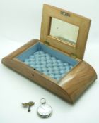 A late 19th century/ 20th century Tunbridge ware trinket box, the interior with padded base and