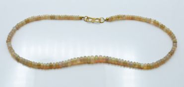 A beaded Ethiopian opal necklace