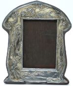 Art Nouveau hallmarked silver easel backed photograph frame to suit 6 x 4 inch photo, Birmingham