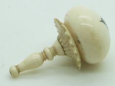 A 19thC Indian Madras ware ivory turned doorknob vinaigrettes