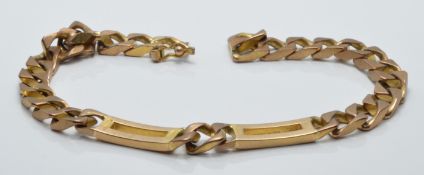 A 9ct gold curb link bracelet, 16.7g