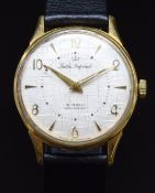 Smiths Imperial gentleman's wristwatch with gold hands, hour markers and Arabic numerals, textured