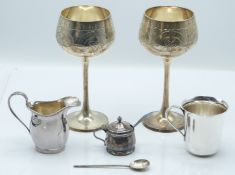 WITHDRAWN   Hallmarked silver milk jug, Chester 1912 maker's mark rubbed, height 8.5cm, weight