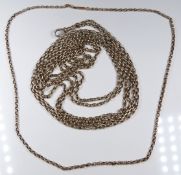 Victorian 9ct gold necklace and a Victorian guard chain, 3g