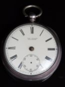 George Wilson of Penrith hallmarked silver open faced pocket watch with inset subsidiary seconds