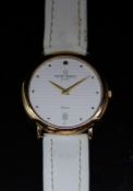 Michel Herbelin ladies wristwatch ref. 460 with date aperture, gold dauphine hands and dot hour