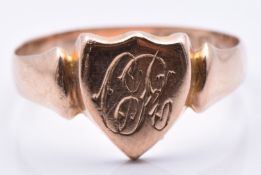 A 9ct rose gold signet ring, Chester 1902, 1.8g, size K