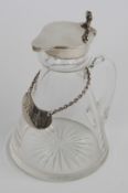 George V hallmarked silver mounted cut glass whisky noggin, mount and lid Birmingham 1935 maker S