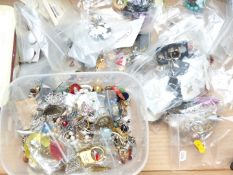 A collection of earrings including vintage examples, filigree brooches, silver etc