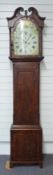 J Howison, Perth Georgian longcase clock, the 33cm painted arched Roman dial with two subsidiary