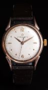 Eterna-Matic gentleman's automatic wristwatch with gold hands and hour markers, silver dial, gold