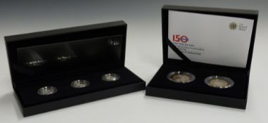 Royal Mint UK 30th Anniversary Of The £1 Coin Royal Arms silver set and 2013 £2 Silver Proof
