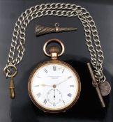 Fattorni & Sons of Westgate Bradford gold plated keyless winding open faced pocket watch with