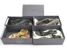 Four pairs of ladies Prada shoes, size 3