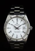 Rolex Oyster Perpetual Date gentleman's automatic wristwatch ref. 15010 with date aperture, Roman