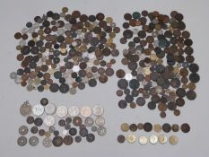 A collection of UK and overseas coinage, Charles II onwards, includes some tokens, 18thC coins, very