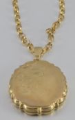 A 9ct gold locket and chain, 12.0g