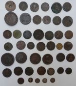 William and Mary 1694 farthing and a William III shilling, together with a collection of George