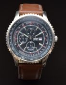 Softech of London pilots style gentleman's wristwatch with date aperture, luminous hands, black