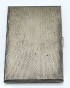 Hallmarked silver cigarette case with gilt interior, weight 214g