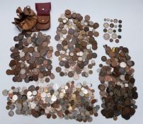 An amateur collection of UK and overseas coinage including some interesting Victorian examples,