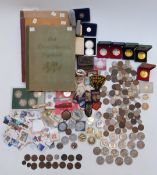A collection of various collectable crown sized coins etc, sundry coinage with small silver
