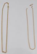 A 15ct gold necklace and a section of gold chain, 6.3g