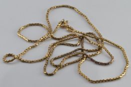 An 18ct gold necklace made up of rectangular links, 4.6g