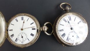 Two silver pocket watches, one J G Graves of Sheffield The Midland Lever open faced, the other