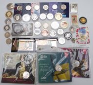 A collection of 'collectable' £2 coins, fifty pences and modern crowns etc, many in presentation
