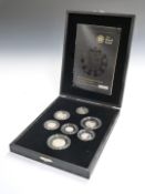 Royal Mint 2008 UK Coinage Royal Shield of Arms 2008 Silver Piedfort Collection, in deluxe case with