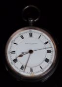Indistinctly named hallmarked silver open faced centre seconds chronograph pocket watch with gold