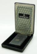 Givenchy gold plated and red and black panel lighter, in original box with paperwork