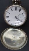 William Mann of Gloucester hallmarked silver full hunter pocket watch with inset subsidiary