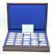 Birmingham Mint cased limited edition (of 2500) collection of thirty hallmarked silver ingots, to