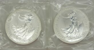 Two 1998 1oz silver Britannias