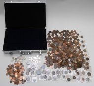 An amateur collection of UK coinage, George III onwards with small silver content, some redeemable