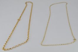 Two 9ct gold necklaces, 4.2g