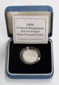 Five Royal Mint silver proof £1 coins comprising two 1994, 1996, 1997 and 1998 all cased with