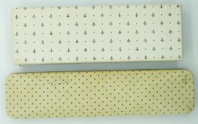 Two Parker 61 fountain pens with black barrels, one with stainless steel cap the other gold