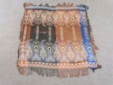 Victorian / Edwardian woven silk shawl with Art Nouveau / Secessionist pattern and hand woven