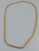 Edwardian 15ct gold necklace, 11.1g