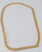 A 9ct gold curb link chain, 8.1g