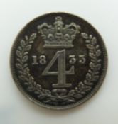 1833 William IV maundy fourpence, unc