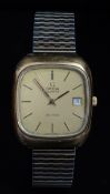 Omega De Ville gentleman's wristwatch ref. 192.0030 with date aperture, two-tone hands and baton